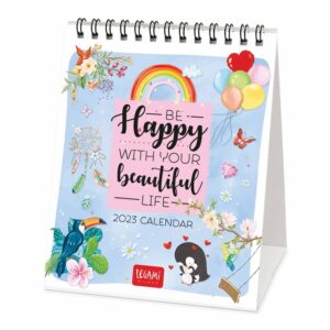 Be Happy With Your Beautiful Life Easel Desk Calendar 2023