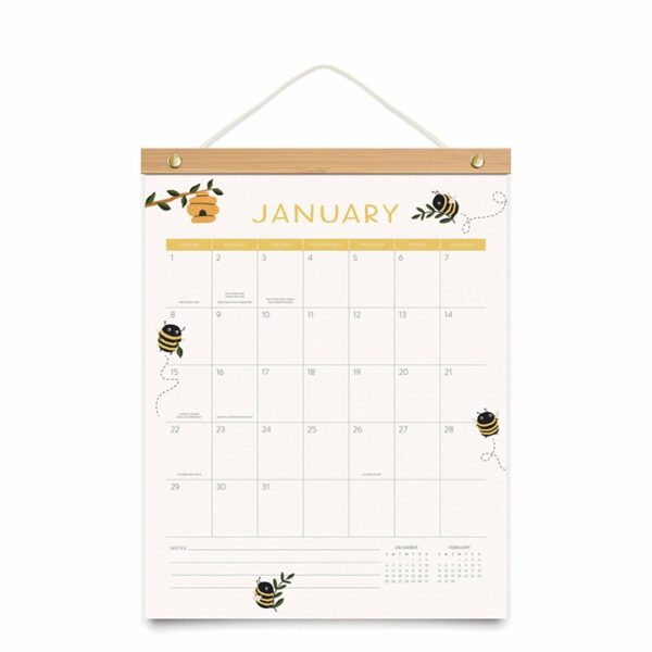 Buzzy Bees Bamboo Hanger Calendar 2023