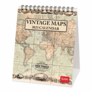 Vintage Maps Easel Desk Calendar 2023