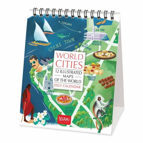 World Cities Easel Desk Calendar 2023