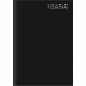 Black Classic Academic Day-A-Page A4 Diary 2024