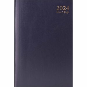 Dark Blue Hardback Day-A-Page A4 Diary 2024