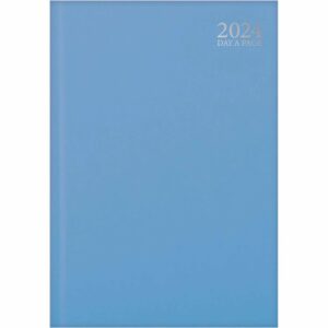 Pastel Blue Hardback Day-A-Page A4 Diary 2024