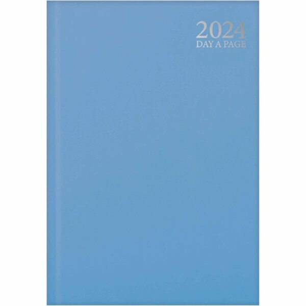 Pastel Blue Hardback Day-A-Page A5 Diary 2024
