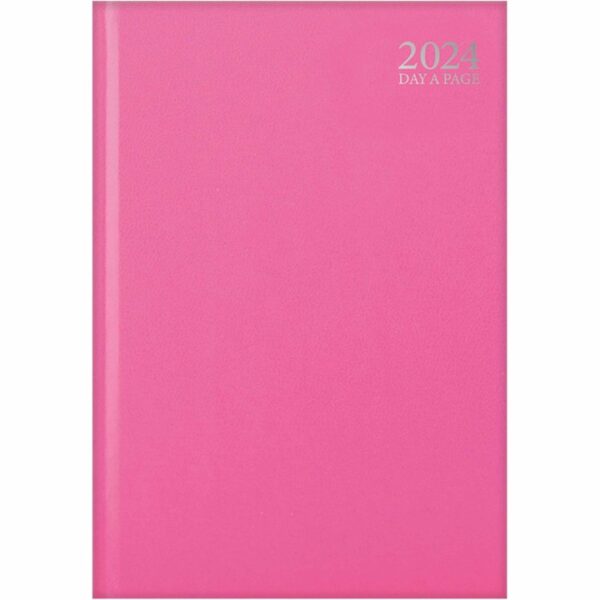 Pastel Pink Hardback Day-A-Page A4 Diary 2024