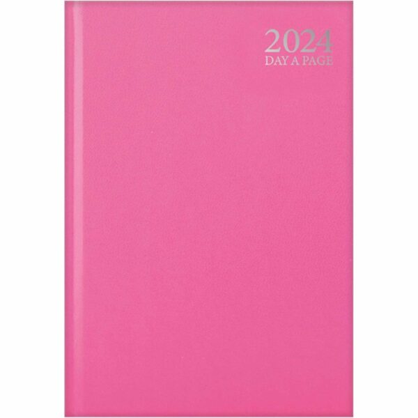 Pastel Pink Hardback Day-A-Page A5 Diary 2024