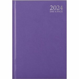 Pastel Purple Hardback Day-A-Page A5 Diary 2024