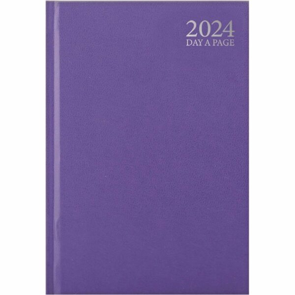 Pastel Purple Hardback Day-A-Page A5 Diary 2024