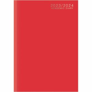 Red Classic Academic Day-A-Page A4 Diary 2024