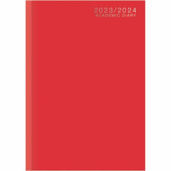 Red Classic Academic Day-A-Page A4 Diary 2024