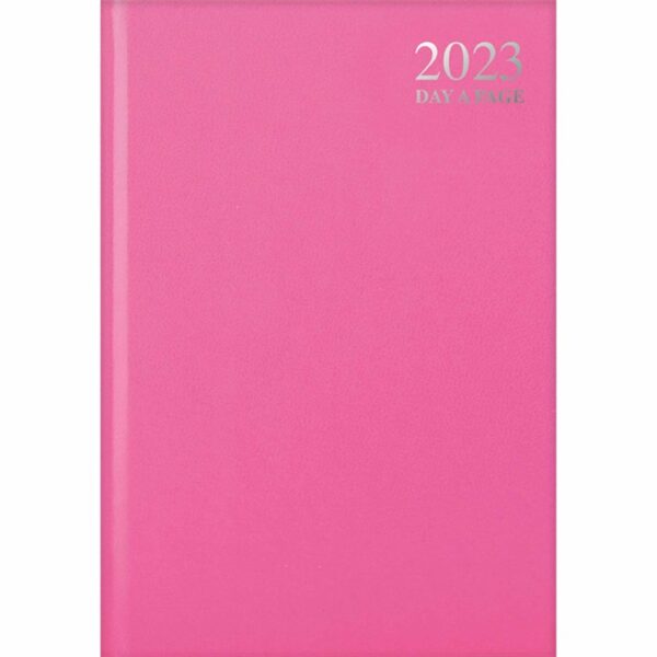 Pastel Pink Hardback Day To View A5 Diary 2023