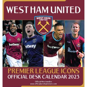 West Ham United FC Legends Easel Desk Calendar 2023
