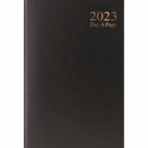 Black Hardback Day To View A6 Diary 2023