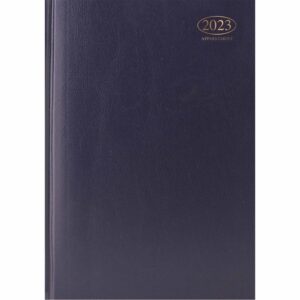 Dark Blue Hardback Day To View Appointment A4 Diary 2023