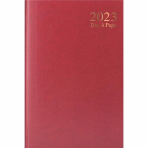 Dark Red Hardback Day To View A6 Diary 2023