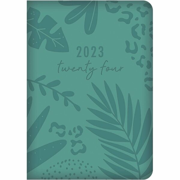 Green Embossed Academic A5 Diary 2024