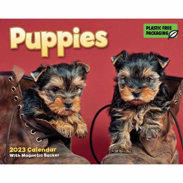Puppies Mini Desk Calendar 2023