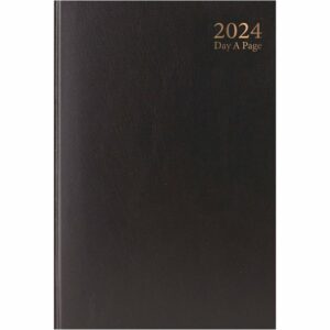 Black Hardback Day To View A4 Diary 2024