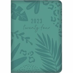 Green Embossed Academic A5 Diary 2023 - 2024