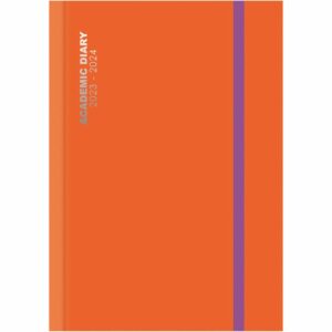 Orange Vibrant Academic Day To View A5 Diary 2023 - 2024