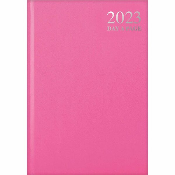 Pastel Pink Hardback Day To View A6 Diary 2023