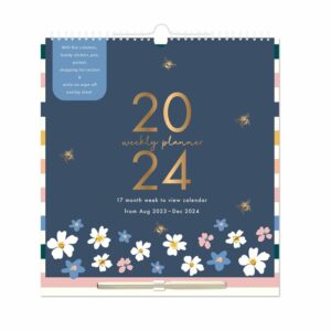 Bees & Flowers Week To View Family Planner 2024
