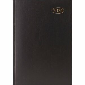 Black Hardback Day To View A5 Diary 2024