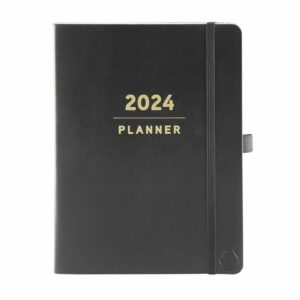 Black Vegan Leather A5 Diary 2024