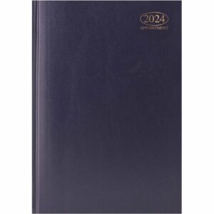 Dark Blue Hardback Day To View Appointment A4 Diary 2024