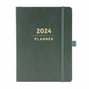 Green Vegan Leather A5 Diary 2024
