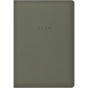 Green Vegan Leather Day To View A5 Diary 2024