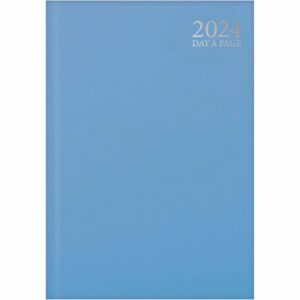 Pastel Blue Hardback Day To View A5 Diary 2024