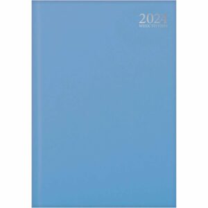 Pastel Blue Hardback Week To View A4 Diary 2024