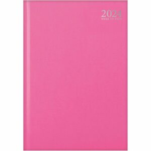 Pastel Pink Hardback Week To View A4 Diary 2024