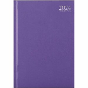 Pastel Purple Hardback Week-To-View A4 Diary 2024