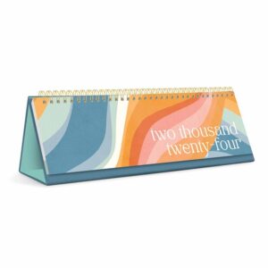Rainbow Waves Easel Desk Calendar 2024